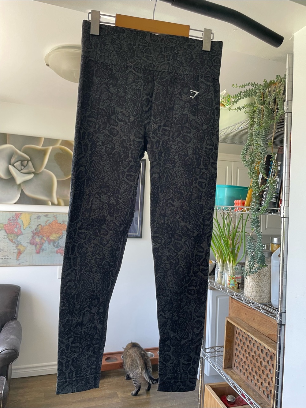 Gymshark Black Snake-Print High-Waist Workout Leggings